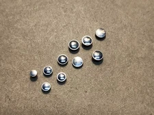 Lot Of 10 NOS White GF Wristwatch Crowns-Mix Of Tap Sizes, Diameters, & Types