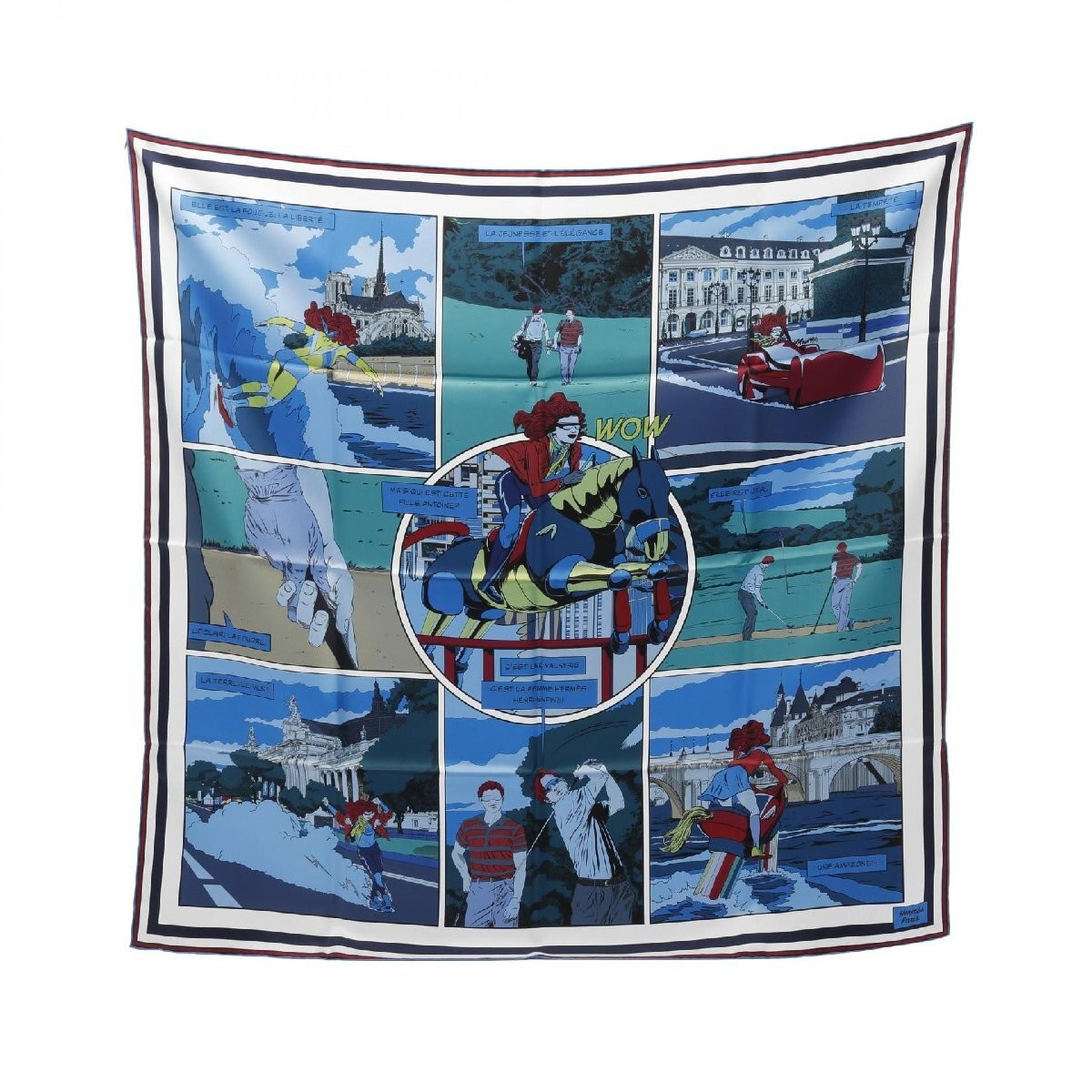 Hermes Carre 90 Double Face WOW Silk Scarf 118739 in Luxe Twill