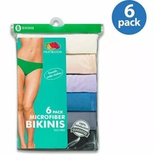 Fruit of the Loom  Women's Bikinis 6-Pack "Microfiber  Tag Free" MEDIUM E