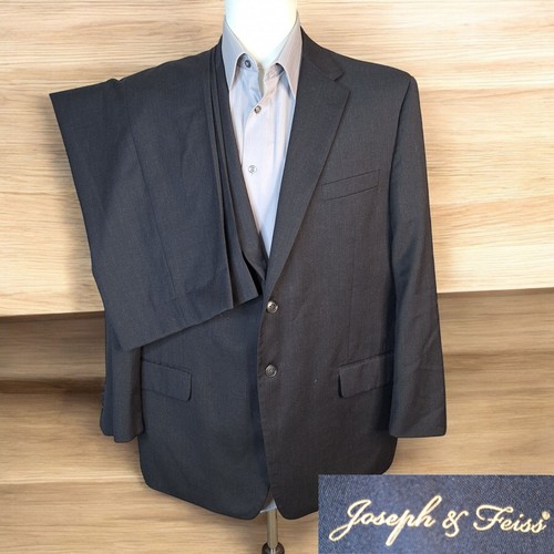 Joseph & Feiss Tuta 2 Pezzi Uomo 46S 42X28 Nero Lana Tinta Unita - Foto 1 di 15