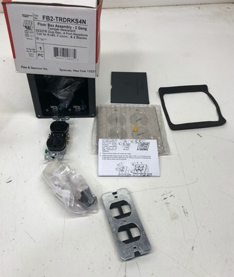 Legrand Pass&Seymour Slater Nickel 2 Gang Floor Box W/1 Outlet and CAT5e