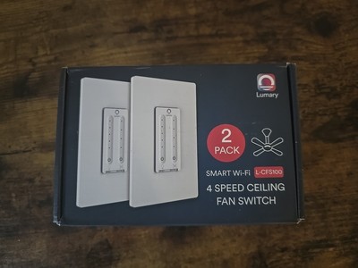 Pack Of 2 Lumary Smart Wi-Fi L-CFS100 4 Speed Ceiling Fan Switch 