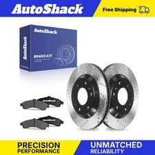 Front Drilled Slotted Brake Rotors Ceramic Pads for 2002-2005 GMC Envoy