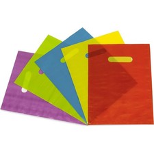 Plastic Gift Bags with Handles Colored Party Favor Bags 9x12 Inches Bulk 50 Pack