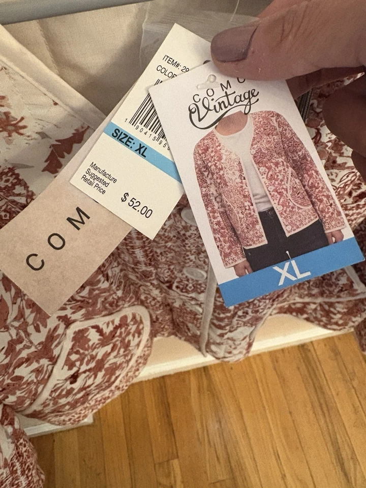 CHAQUETA BLAZER ACOLCHADA COMO VINTAGE blanca y roja etiquetas nuevas XL Foto 4 de 4