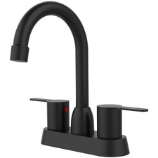 2 Handles Matt Black Faucet, Brushed Nickel Centerset RV Bathroom Faucets for 3