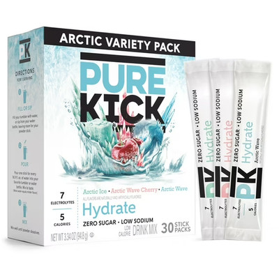 Pure Kick Arctic Variety pack Singles to Go Powdered Drink Mix, Arctic Wave, Arc