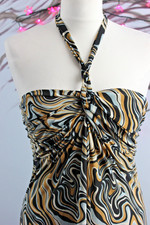 Embellish ME Halter Maxi Sundress 60s Style Psychedelic Print UK 10-14 EUR 38-42
