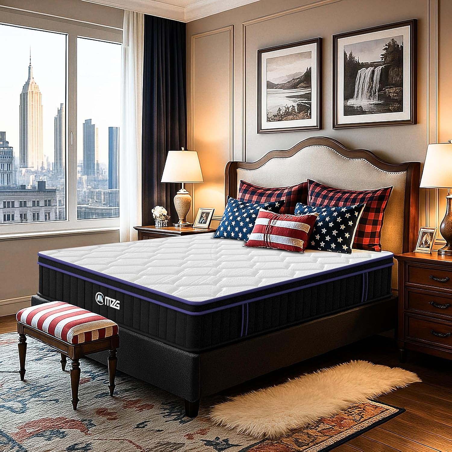 10 Inch Queen Size, Hybrid Mattress, Medium Firm, Gel-Infuse