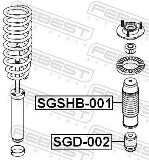 FEBEST SGD-002 Almohadilla de tope suspensión para SSANGYONG REXTON W ACTYON I - Imagen 2 de 4