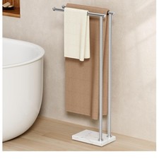 KES Standing Towel Racks Bathroom, 2-Tier Towel Stand Bathroom Floor Weighted