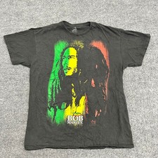 Zion T-Shirt Mens Size L Black Bob Marley Rasta Graphic Short Sleeve Cotton Tee