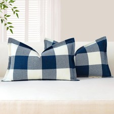 Sungeek Buffalo Check Plaid Cushion Covers 30 x 50 Set of 2 Linen Christmas Tar