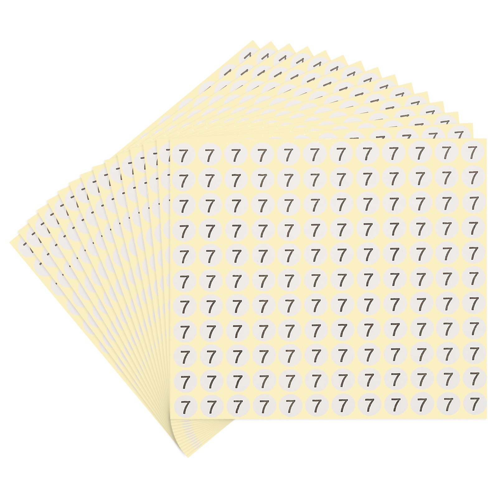 15 Sheets/1980Pack Number 7 Stickers Self-Adhesive 0.5 Inch Small Round Label