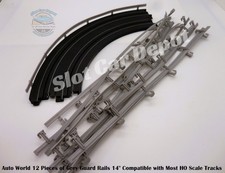 NEW Guard Rails 12 pieces of 14" Sections Fits Auto World, AFX, Aurora, LifeLike