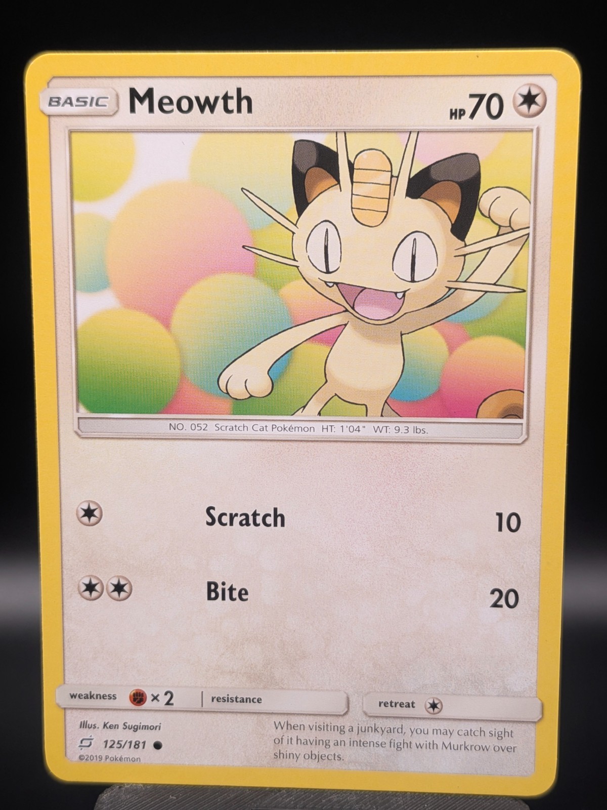 Pokemon TCG Meowth Common Regular SM - Team Up 125/181 NM