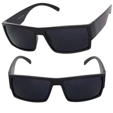 Black Out Sunglasses for Men Women Flat Top Retro Classic Category 4 Super Dark