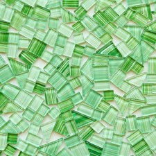 1.1LB Green Crystal Glass Mosaic Tiles for Crafts, Bulk Supply