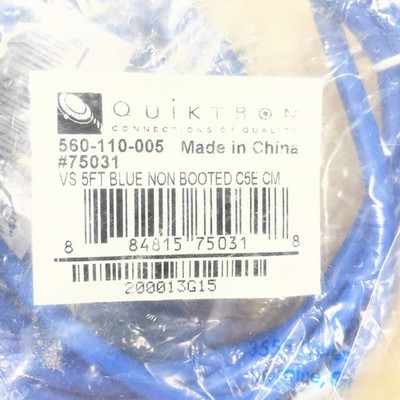 QuikTron VS 5ft Blue Non booted C5E Cat5e Ethernet Cable BRAND NEW 10PK