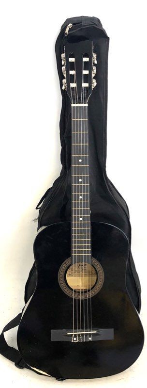 Moukey MCG-38 Practice Classical Acoustic Guitar 6-String Black with Gig Bag