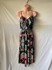 Country Road Size 4 Long Maxi Dress Spaghetti Strap Flower Black 
