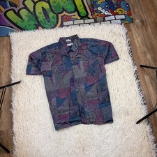 Rare vintage Christian Dior silk shirt seice Abstract Print short Monsieur XL