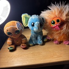 Beanie Babies Lot Of 3 Plopsy, Trunkles, Crumble