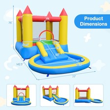 Inflatable Bounce House Kids Slide Jumping Castle Fun Play w/ balls Pool Bag