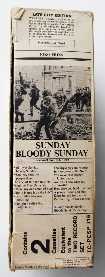 JOHN LENNON - SOME TIME IN NEW YORK (APPLE TCPCS716) 1972 UK 2x CASSETTE SET - Image 4 of 4