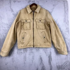 Hollister Outer ware Jacket Mens Medium Beige Utility Field Thick Canvas Y2K