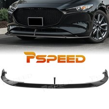 For 2019-2026 Mazda 3 Hatchback Ms-style Glossy Black Front Bumper Lip Spoiler