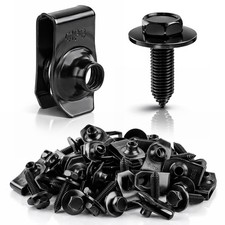 1/4in Body Bolts U Nut Clips Kit for Fender Bumper Splash Shield