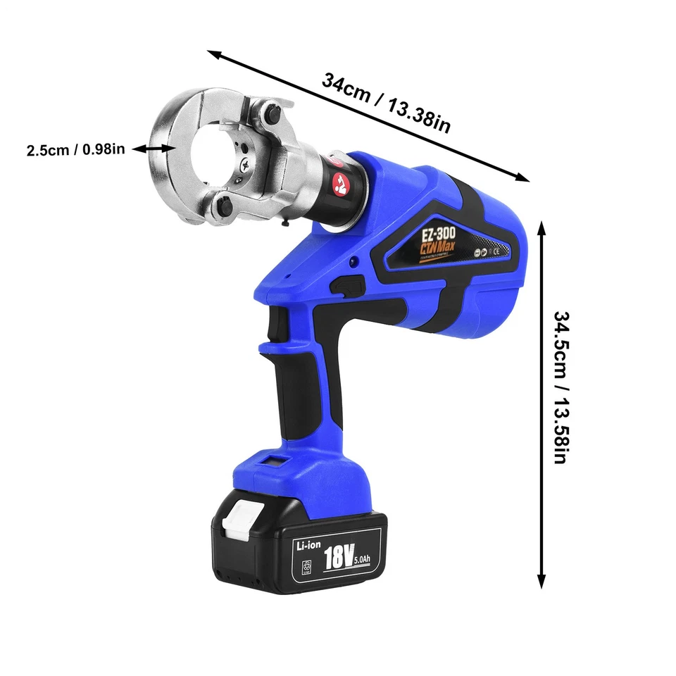 Electric Hydraulic Crimper Rechargeable Crimping Tool Kit for Wire, Terminal - Image 2 of 4