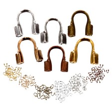 600Pcs Metal Crimp Beads and Wire Guards for Jewelry Making DIY Accessories