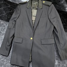 NWT Rag Bone Salute Ashton Blazer Black Size 12 W2654037Z Wool Poly DS56