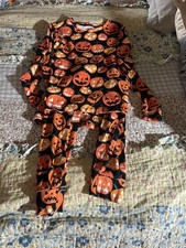 The Children's Place Kids Halloween Pumpkin Pajama Set Cotton 2-Piece size 10