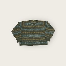 Vintage LL Bean Womens Knit Wool Cardigan Sweater Cottagecore Size Medium