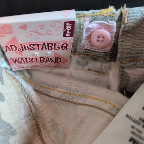 NWT Girls Regular 6 Slim Adjustable Levis 517 Camo Pink Flare Leg Jeans Stretch - Picture 6 of 7
