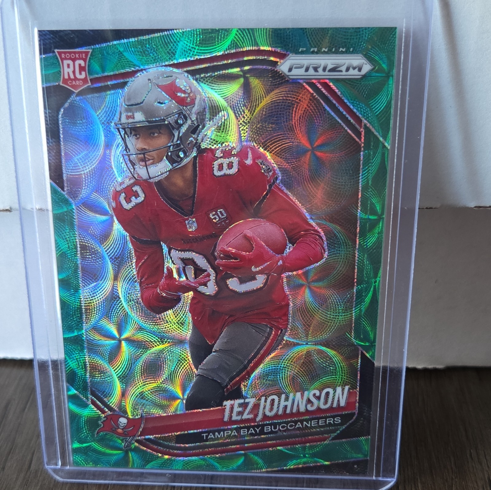 2025 Panini Prizm Tez Johnson Green Scope Prizm Rookie #381 /75 Buccaneers