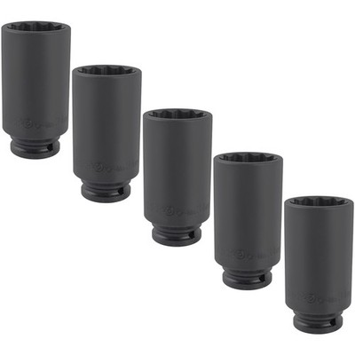 5x TECPO KRAFT-STECKSCHLÜSSEL-EINSATZ 1/2'' SW 34mm ANTRIEBSWELLEN VIELZAHN NUSS