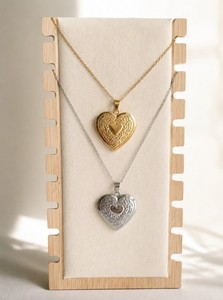Authentic 14K Gold Plated Heart Locket Necklace Photo Pendant Vintage Love Memory