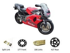 Heavy Duty Gold Chain and Sprocket Kit for Aprilia RS125 R '93-03