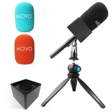 WMX-HM Wireless Interview Microphone Adapter w/Mic Flag and Mic Stand - Compa...