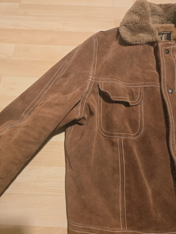 Vintage Phase III Hillard Jacket Western Suede Leather SZ 44 Brown Lined - Image 4 of 4