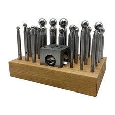 25Pcs Doming Block and Punch Set Solid Steel Jewellers Metalworking Tool 