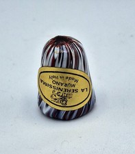 Vintage La Serenissima Murano Italian Art Glass Blown Glass Multicolored Thimble