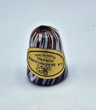 Vintage La Serenissima Murano Italian Art Glass Blown Glass Multicolored Thimble