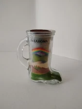  Souvenir Rainbow Sand Art Glass Boot  Collectibles.