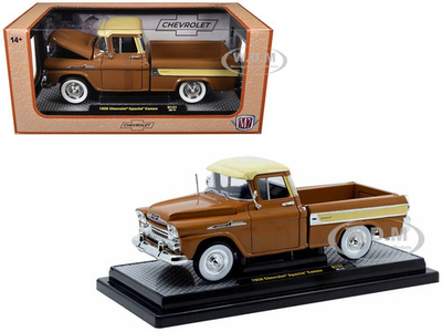 #ad #ad 1958 CHEVROLET APACHE CAMEO PICKUP BROWN 1 24 DIECAST MODEL BY M2 40300 137B $34.99