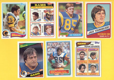 1976-1984 Topps JACK YOUNGBLOOD Los Angeles Rams 7-Card Lot Wonder Bread